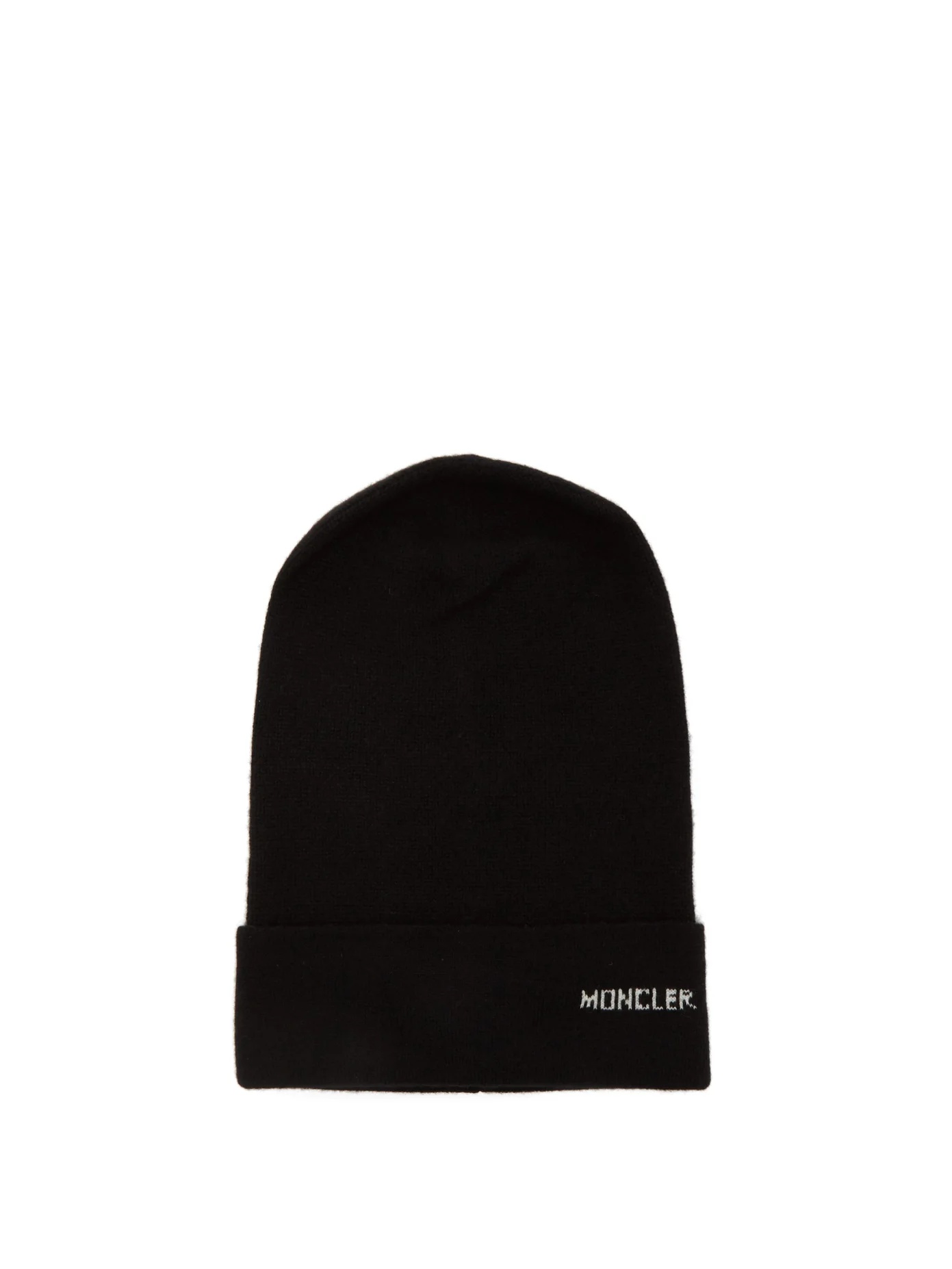 Logo cashmere beanie hat - 1