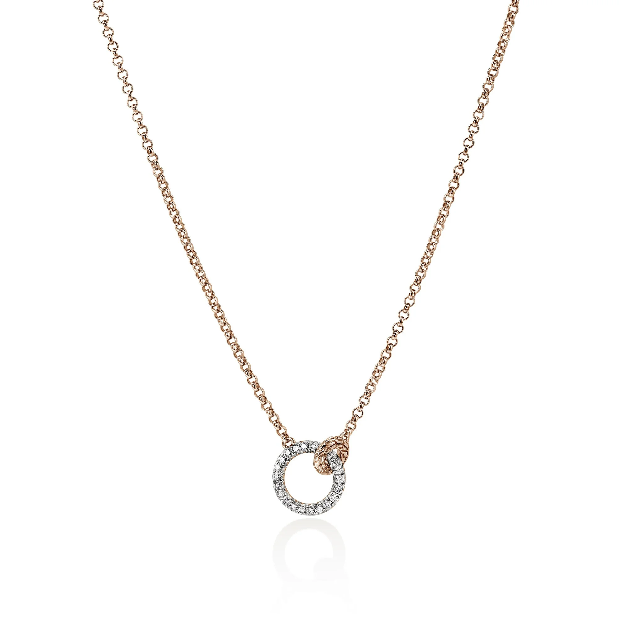 JH Essential Pavé Necklace, Rose Gold, Diamonds, 2MM - 1