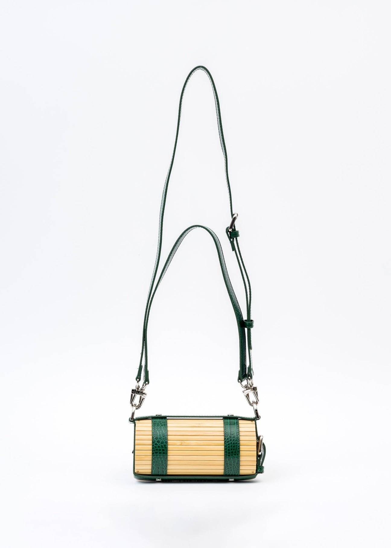 Green Croc Small Bamboo Bag - 10