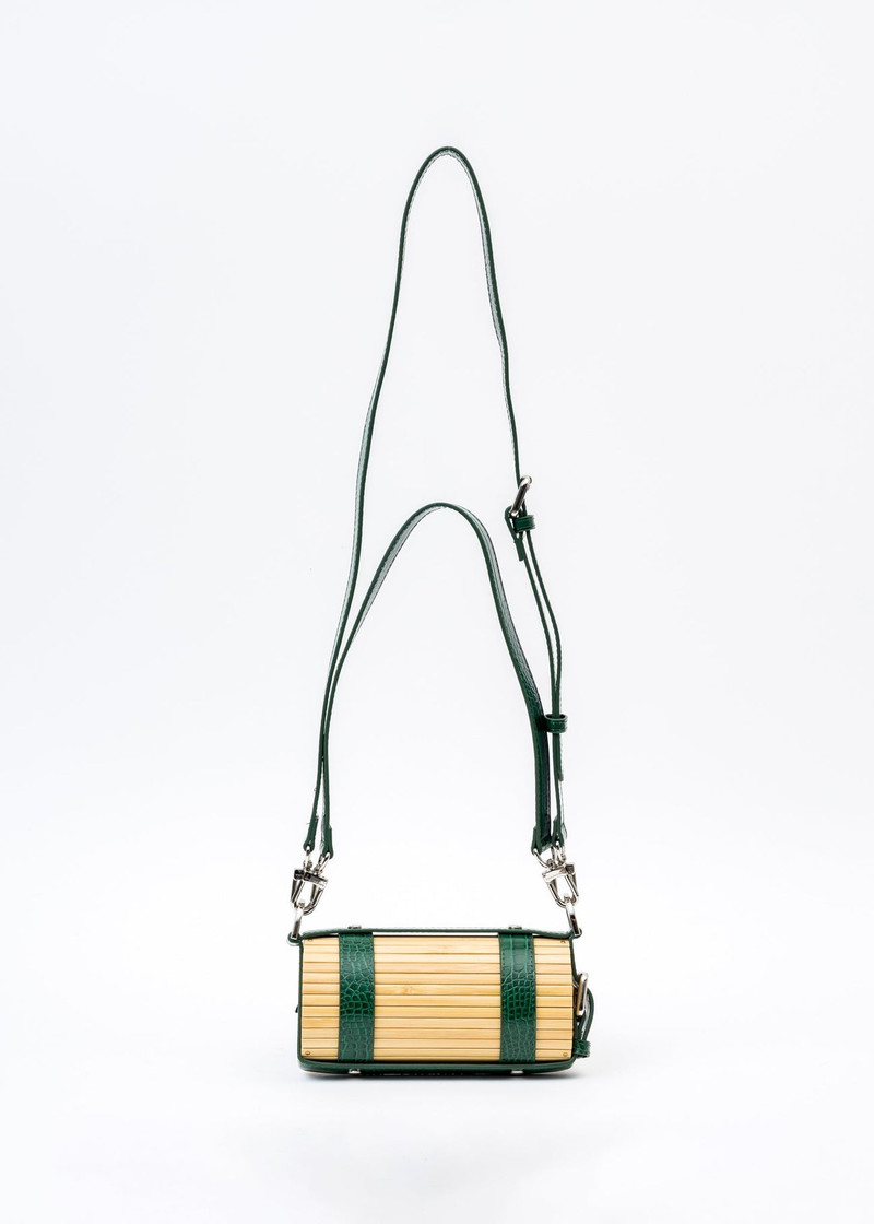 Green Croc Small Bamboo Bag 10