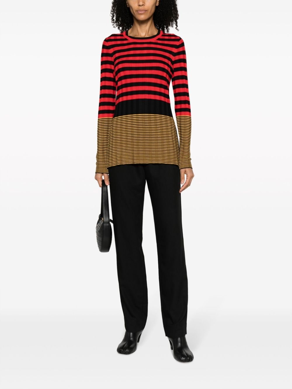 ribbed-knit striped jumper - 2