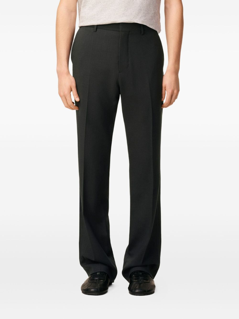 wool straight-leg trousers - 5