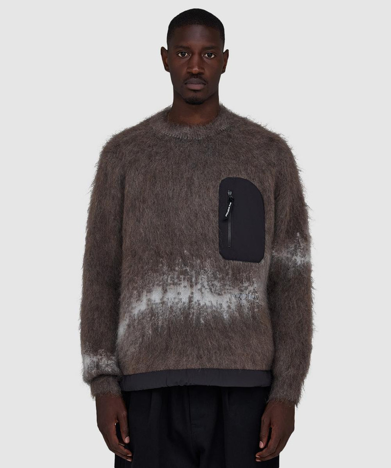 Jacquard shaggy knit sweater 1