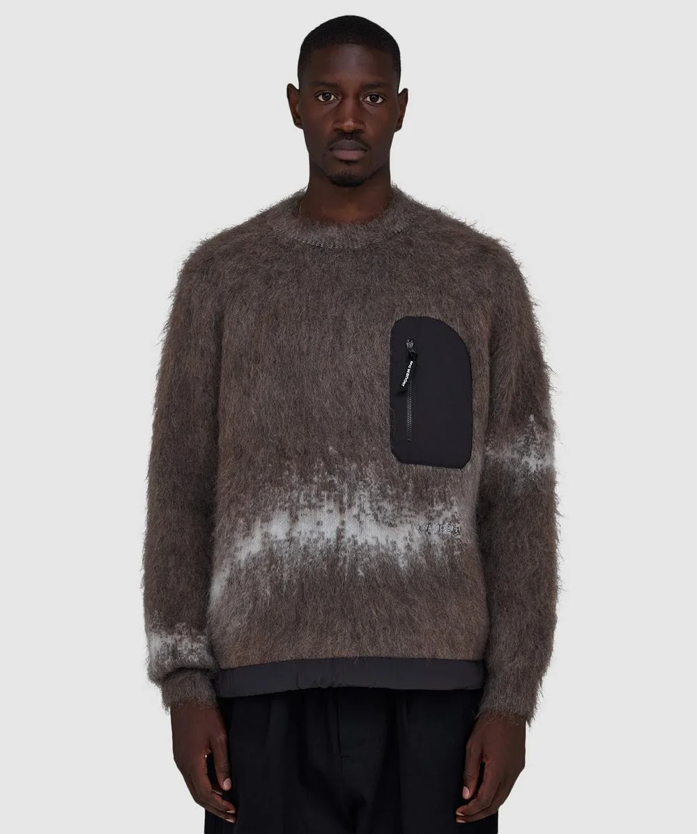 Jacquard shaggy knit sweater - 1