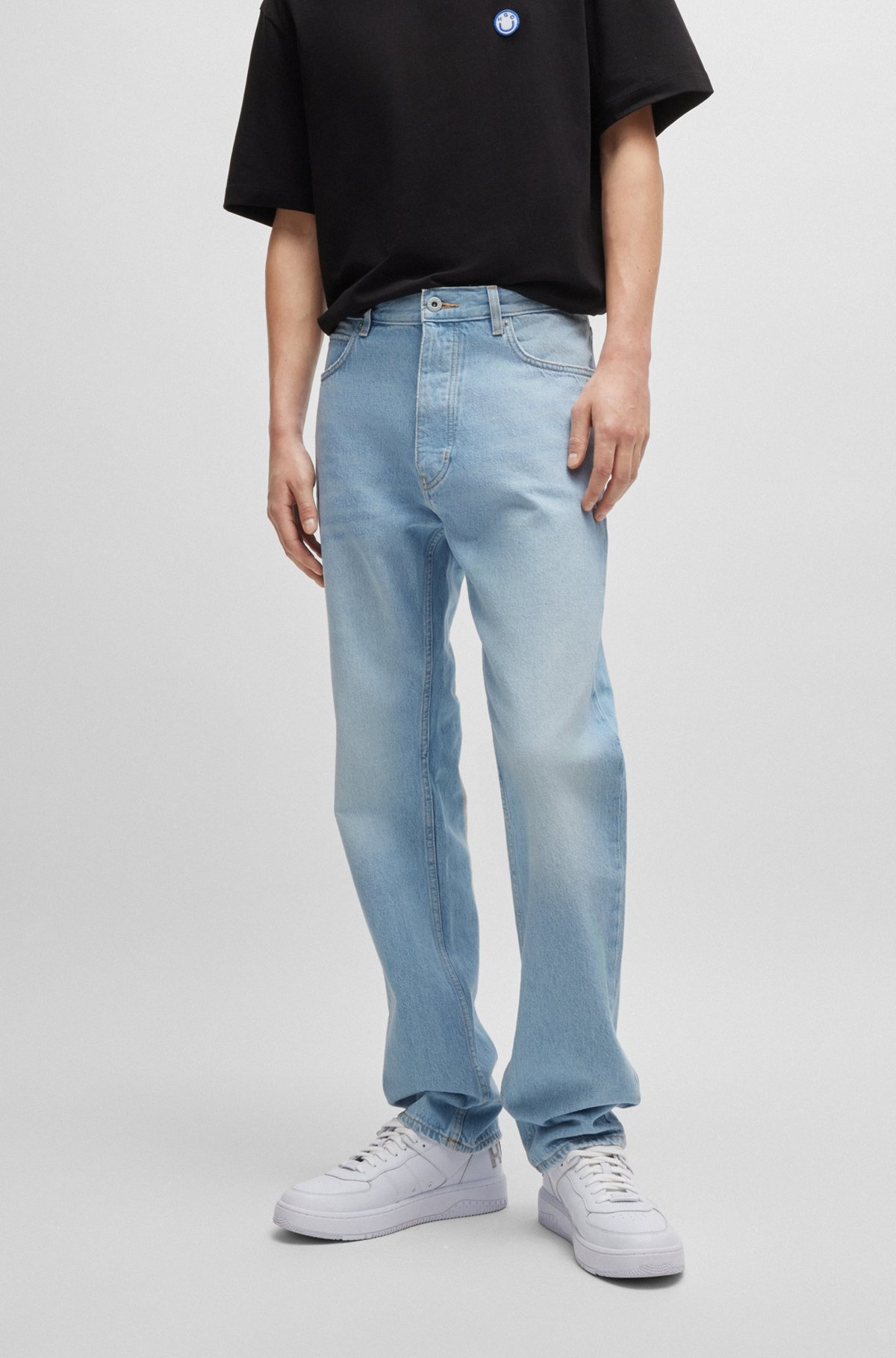 REGULAR-FIT JEANS IN PURE-COTTON DENIM - 2