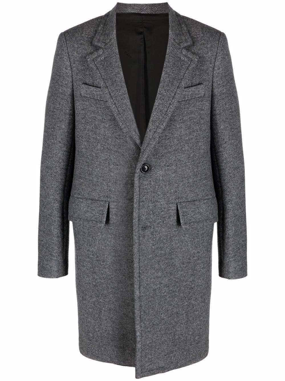 single-breasted wool coat - 1