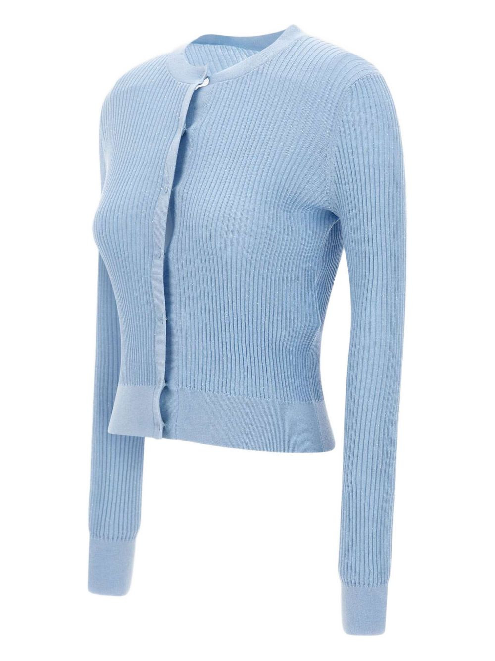 sequin-embellished ribbed cardigan - 3