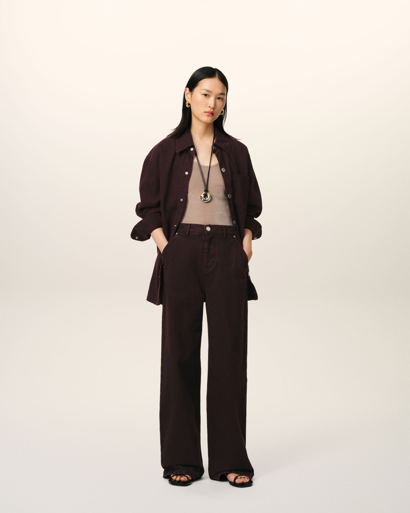 AMI Paris BURGUNDY COTTON WIDE FIT JEANS outlook