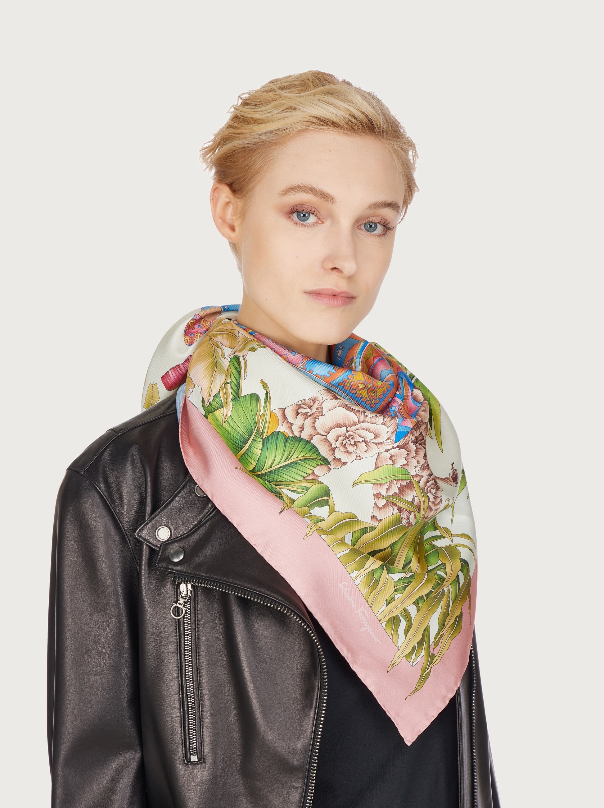 India print silk scarf - 2