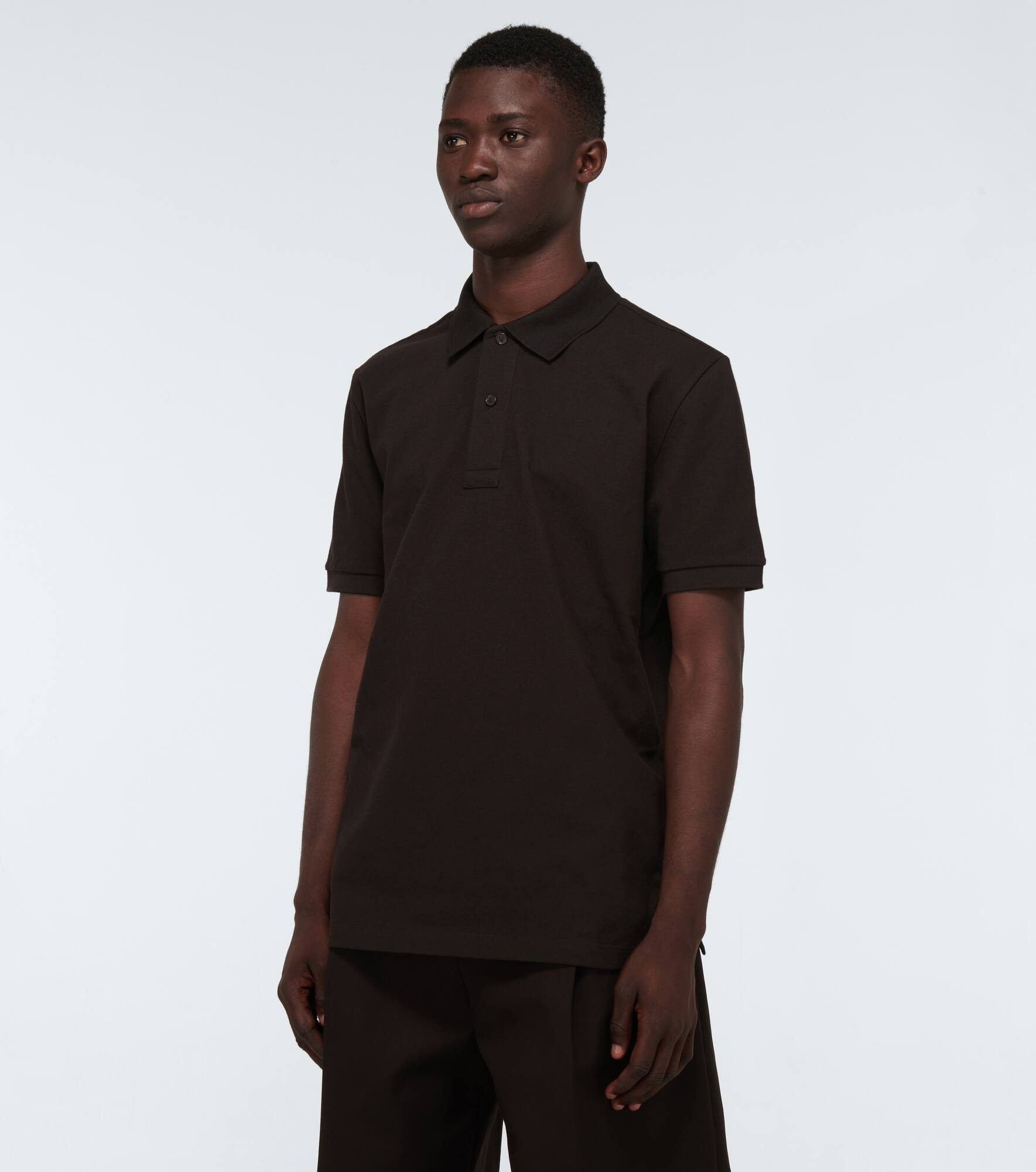 Short-sleeved cotton piqué polo - 3