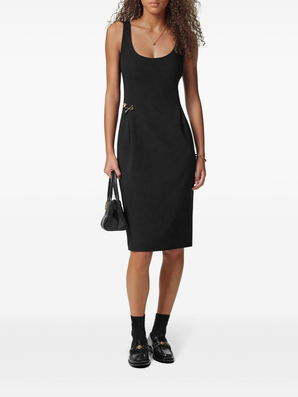 safety pin-detail midi dress - 2