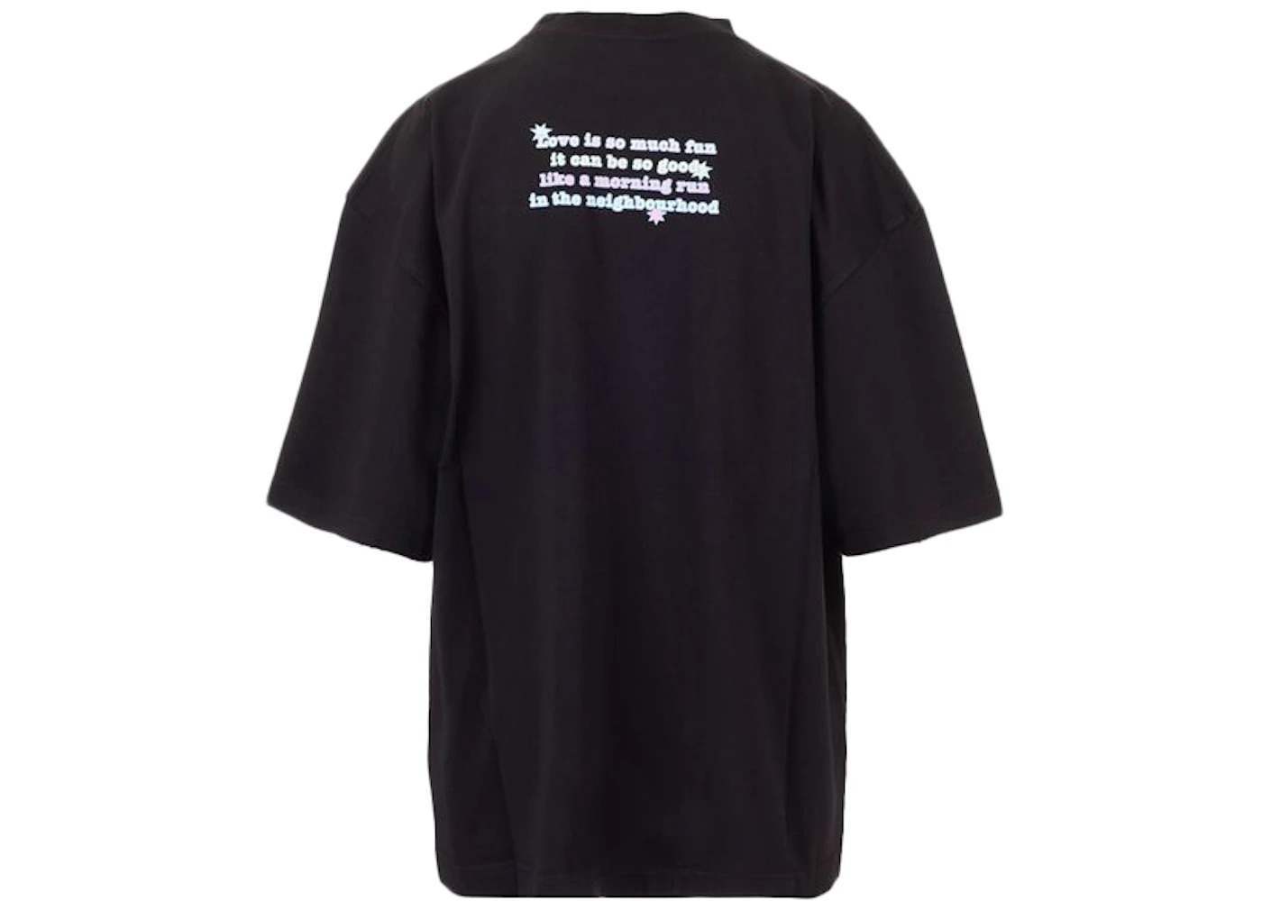 Balenciaga Love Bear Womens Oversized T-Shirt Black - 2