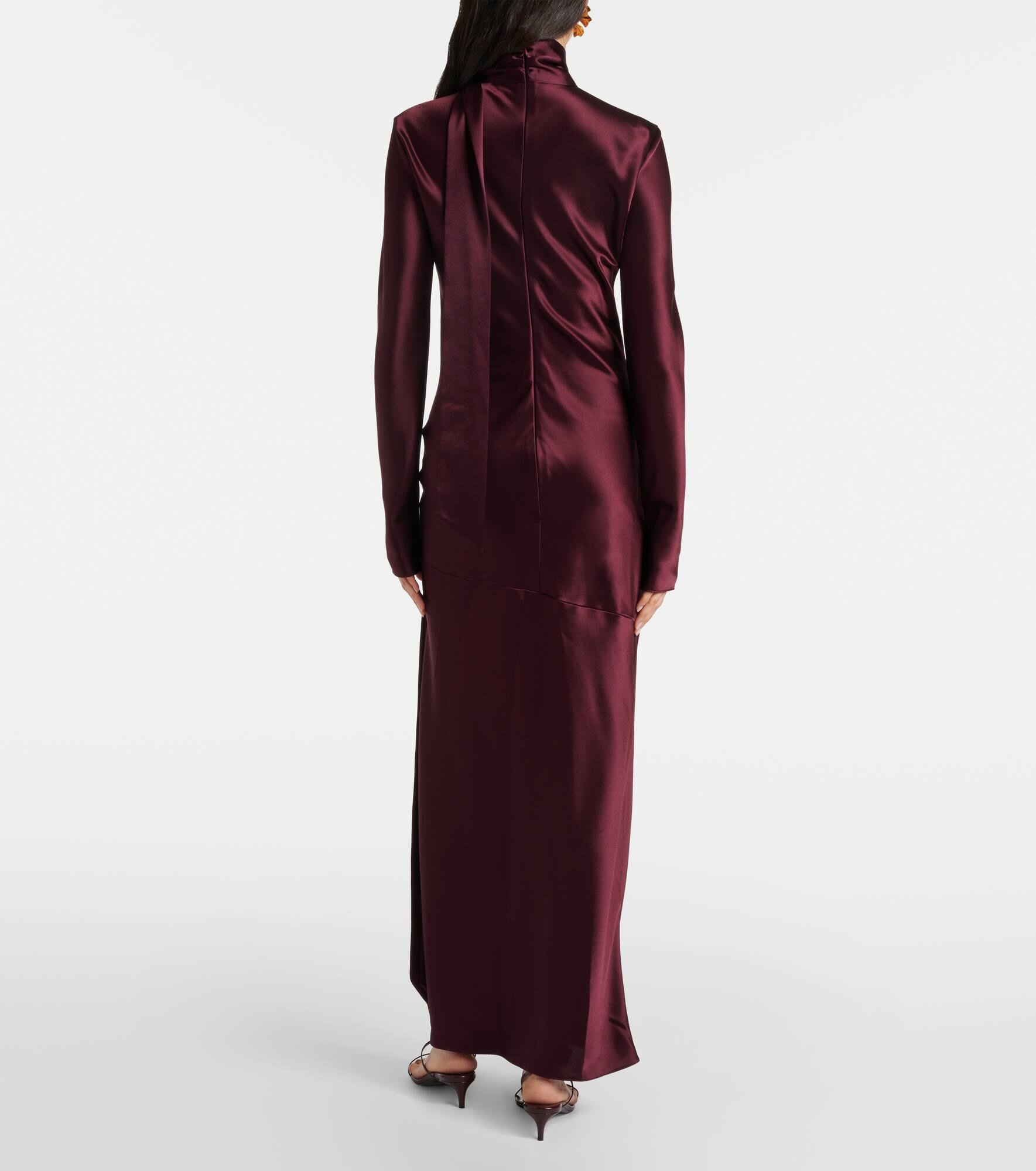 Emilie tie-neck satin maxi dress - 3