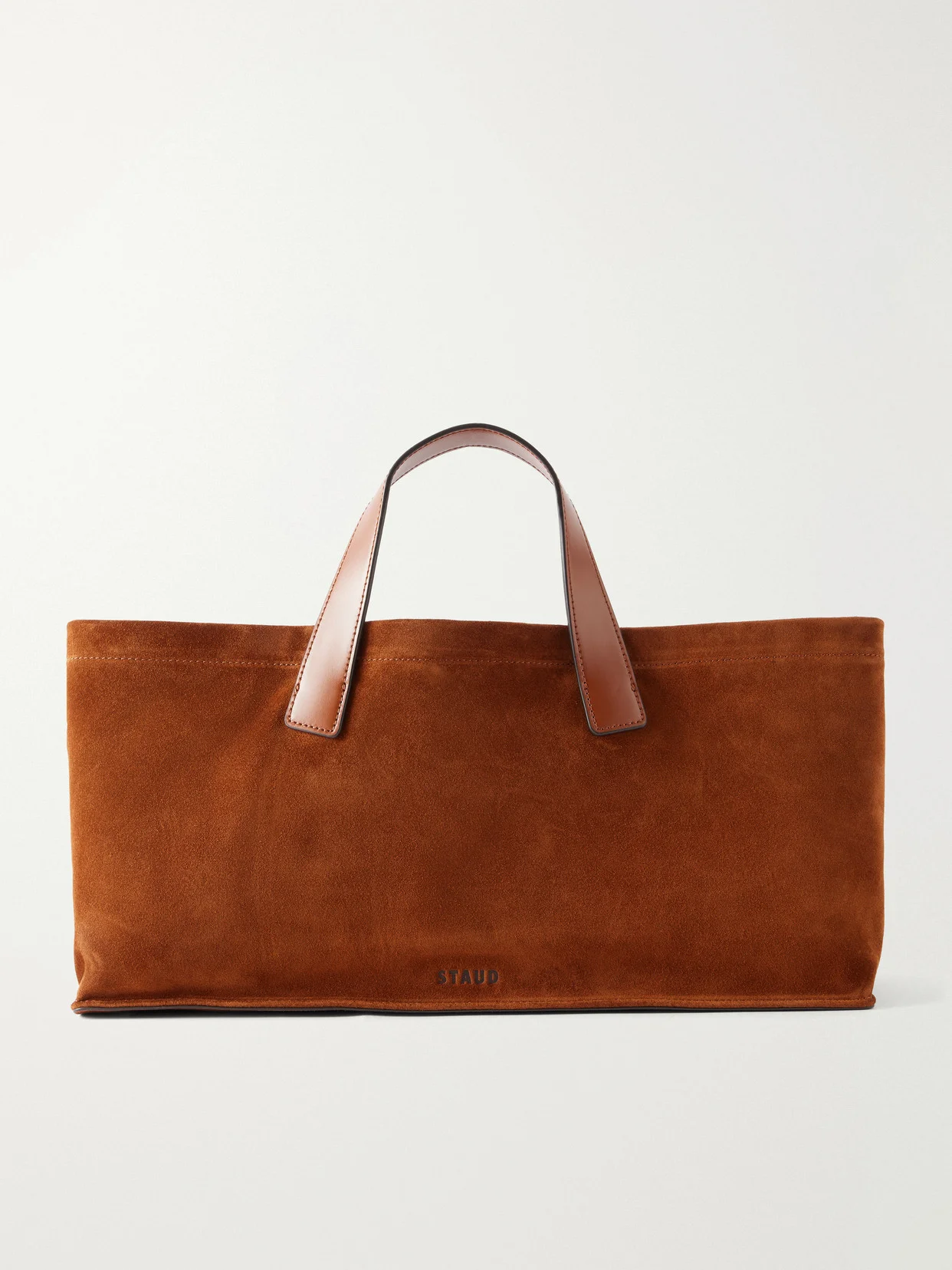 Port Leather-trimmed Suede Tote - 1