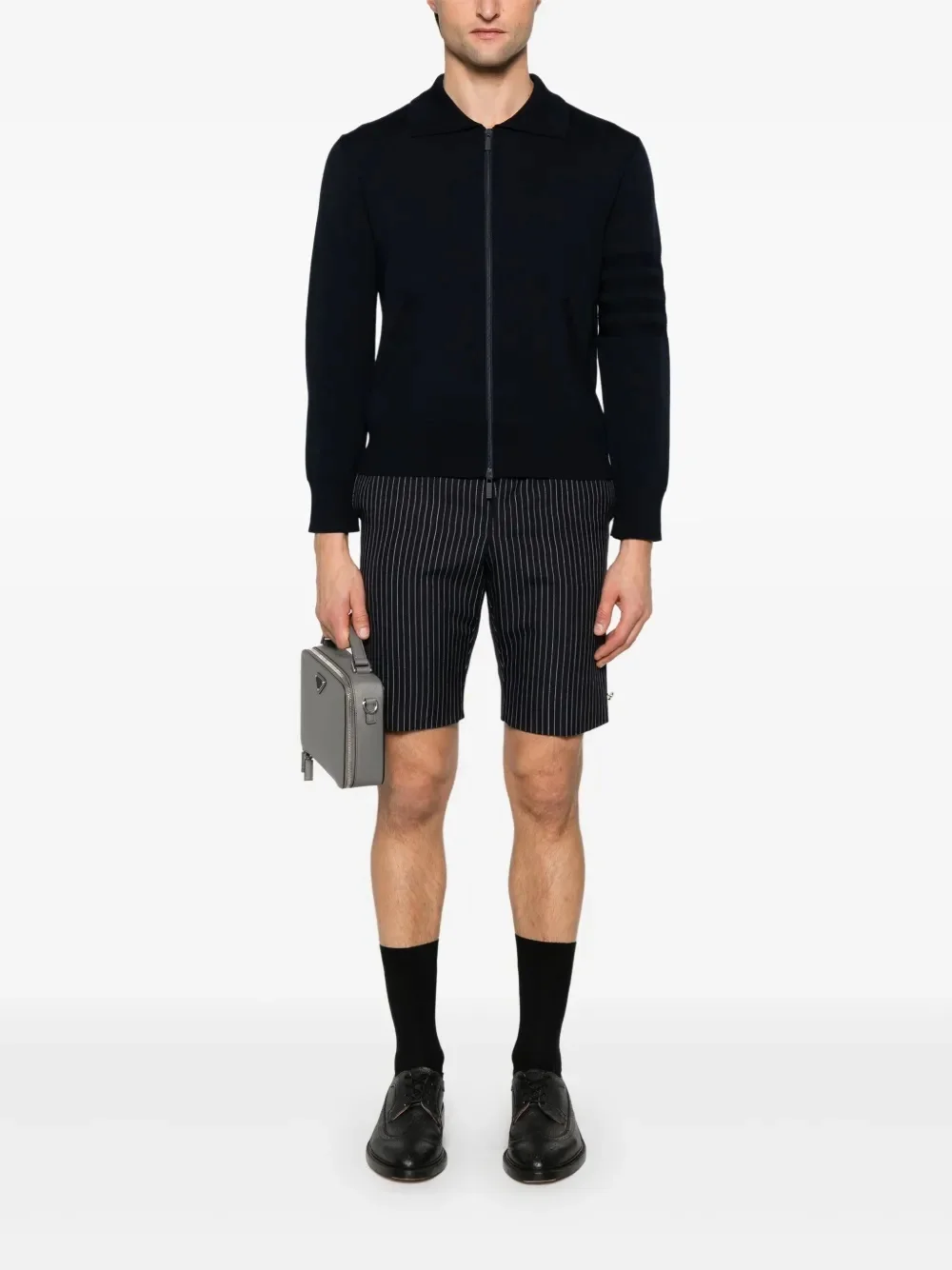 THOM BROWNE - Men Double Face Full Zip Up Knitwear - 1