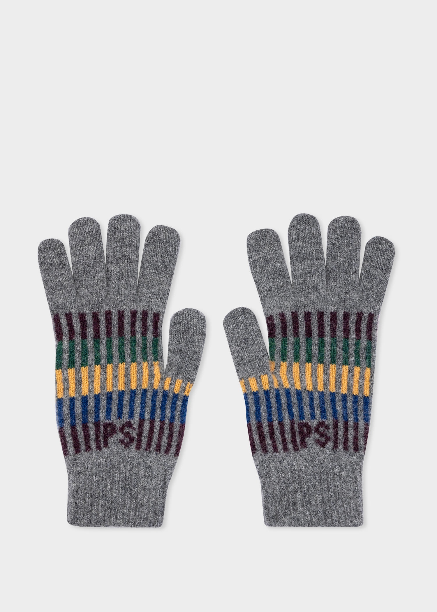 Stripe PS Initials Lambswool Gloves - 1