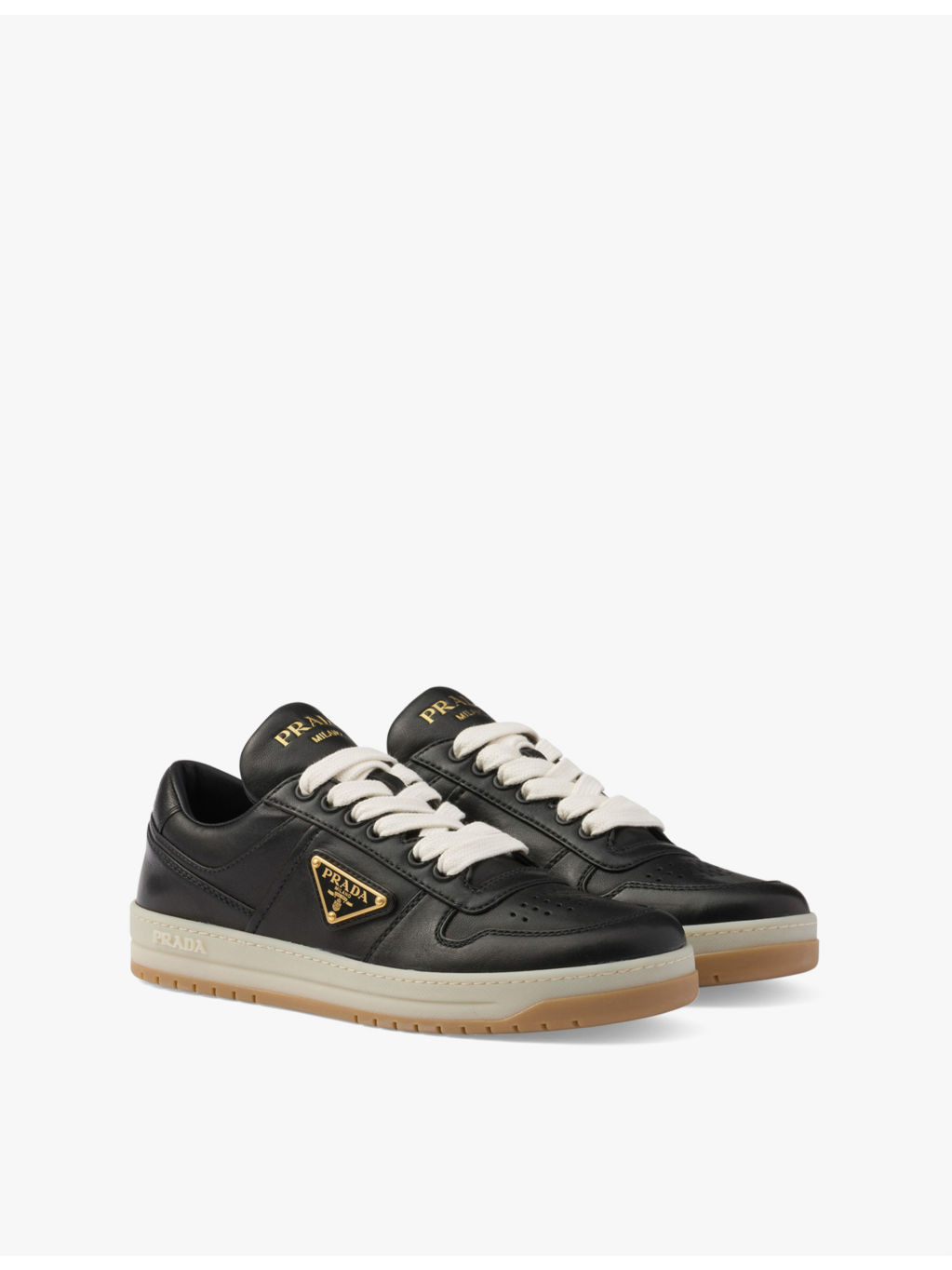 Downtown logo-embellished leather low-top trainers - 4