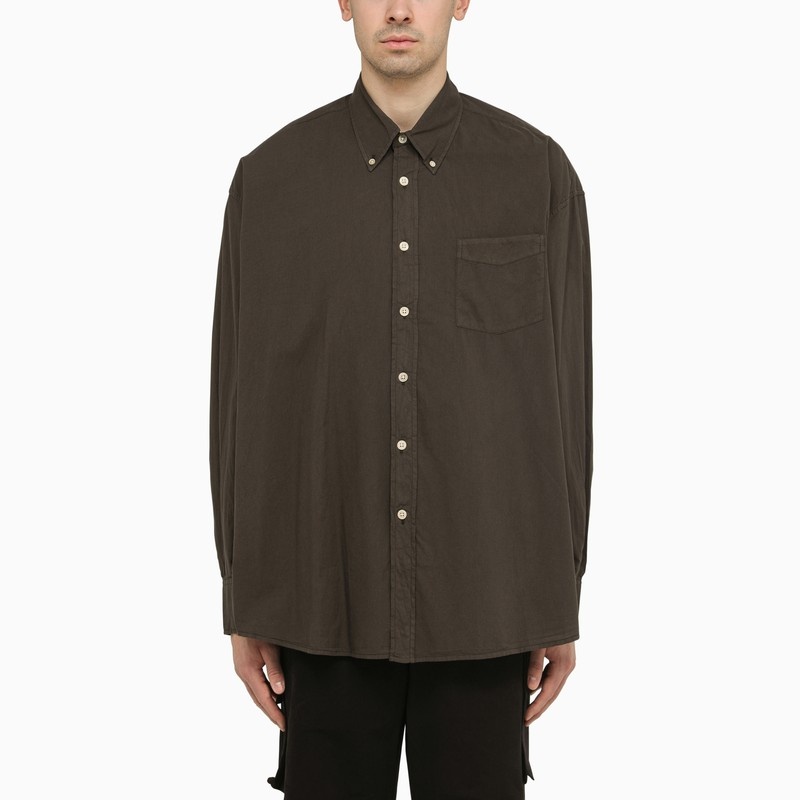 Brown cotton button-down Borrowed BD shirt - 1