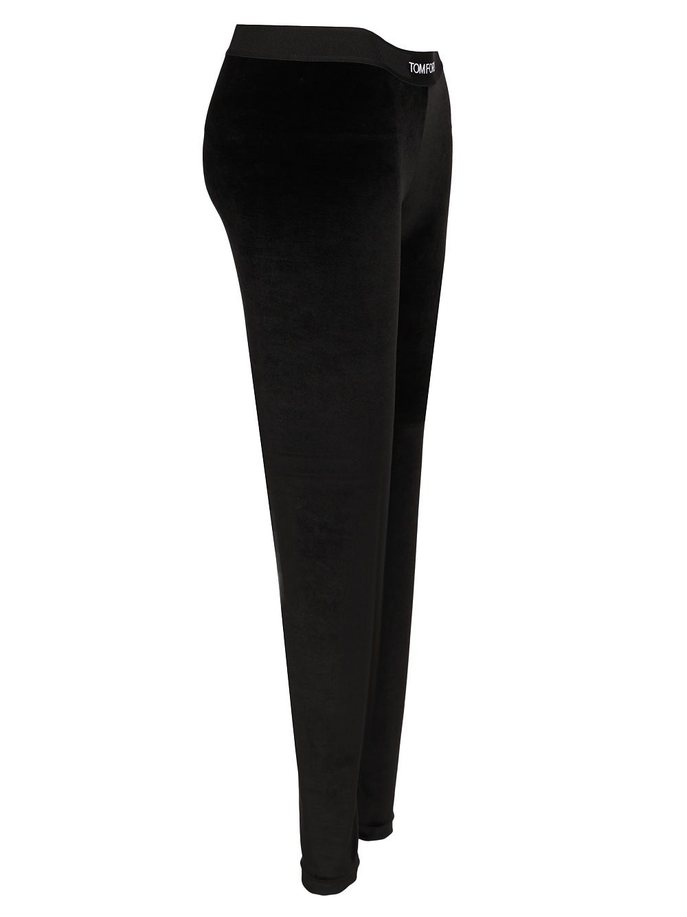 Stretch Lustrous Velour Signature Leggings Trousers Black - 3
