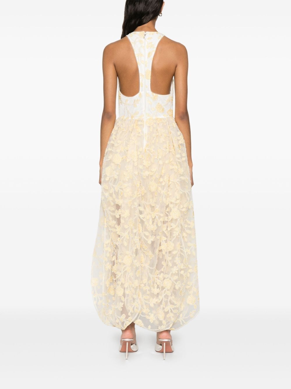 floral-beaded midi dress - 4