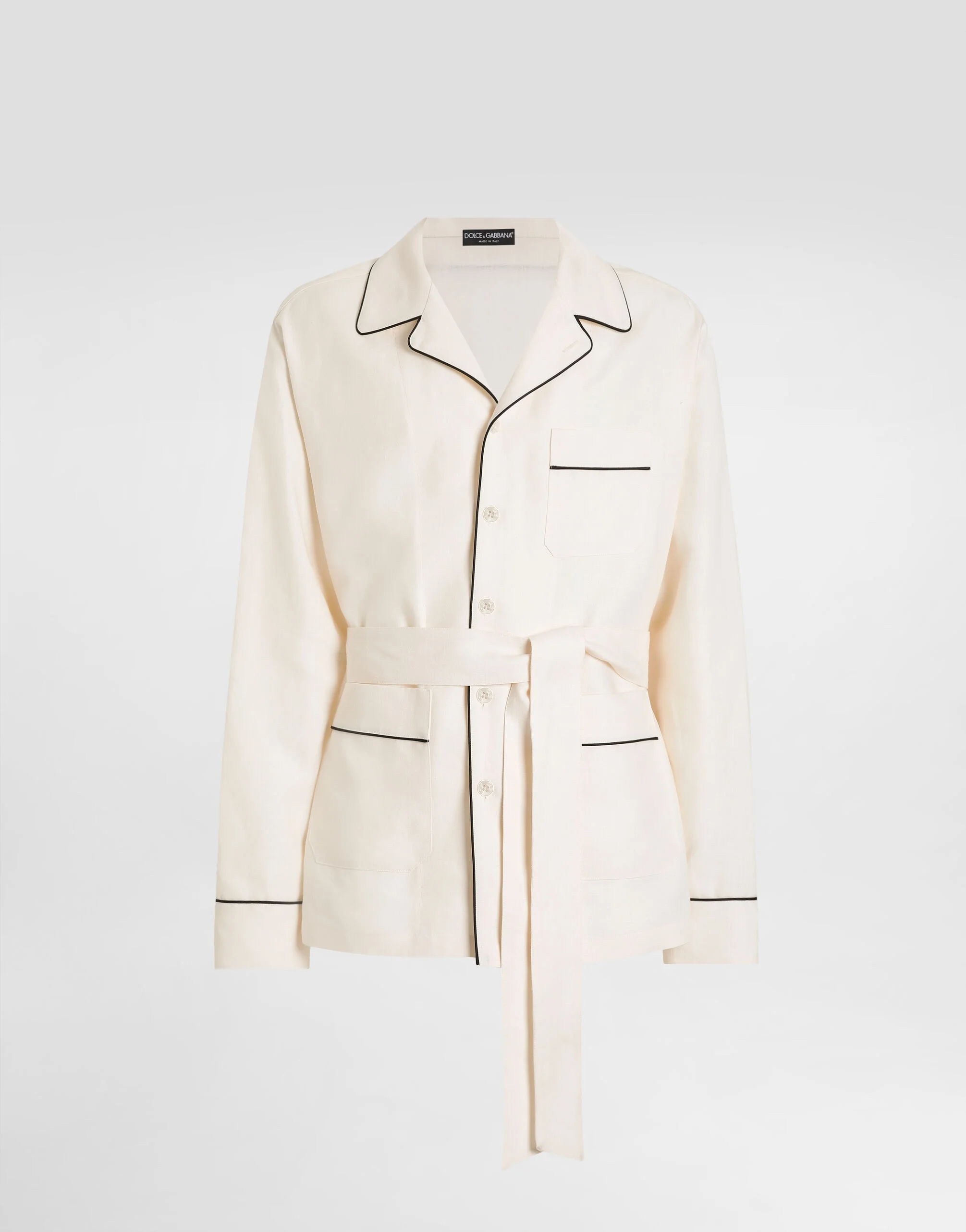 Linen fabric pajama jacket - 1