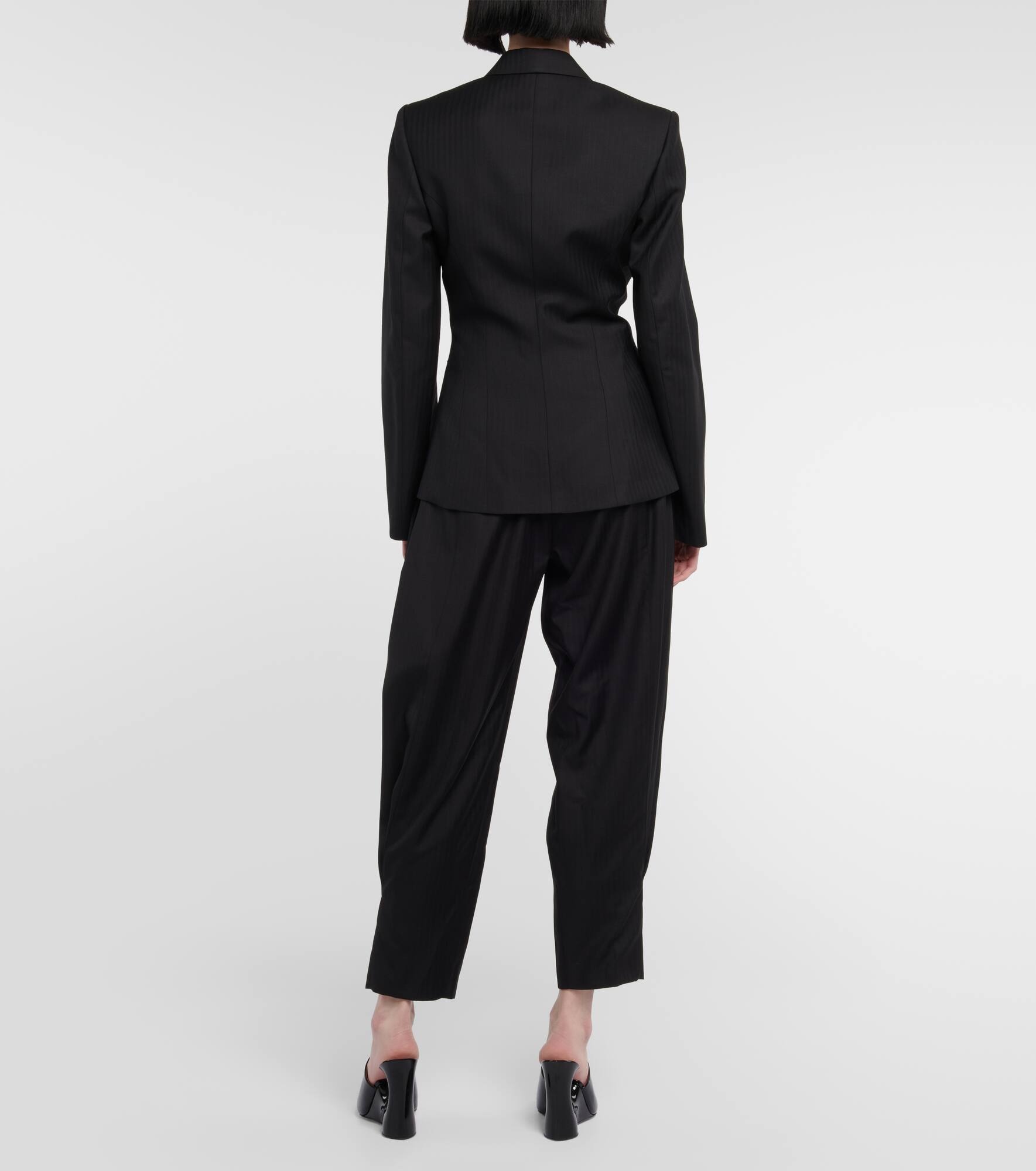 Herringbone wool gabardine blazer - 3