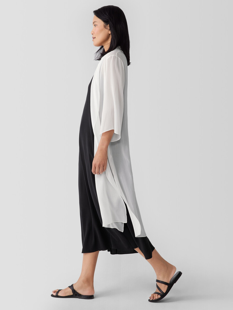 Sheer Silk Georgette High Collar Jacket 3