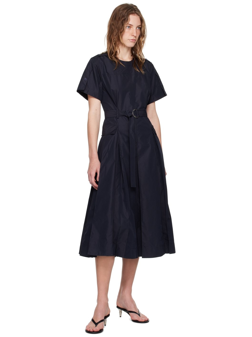 Navy Utility Midi Dress - 4