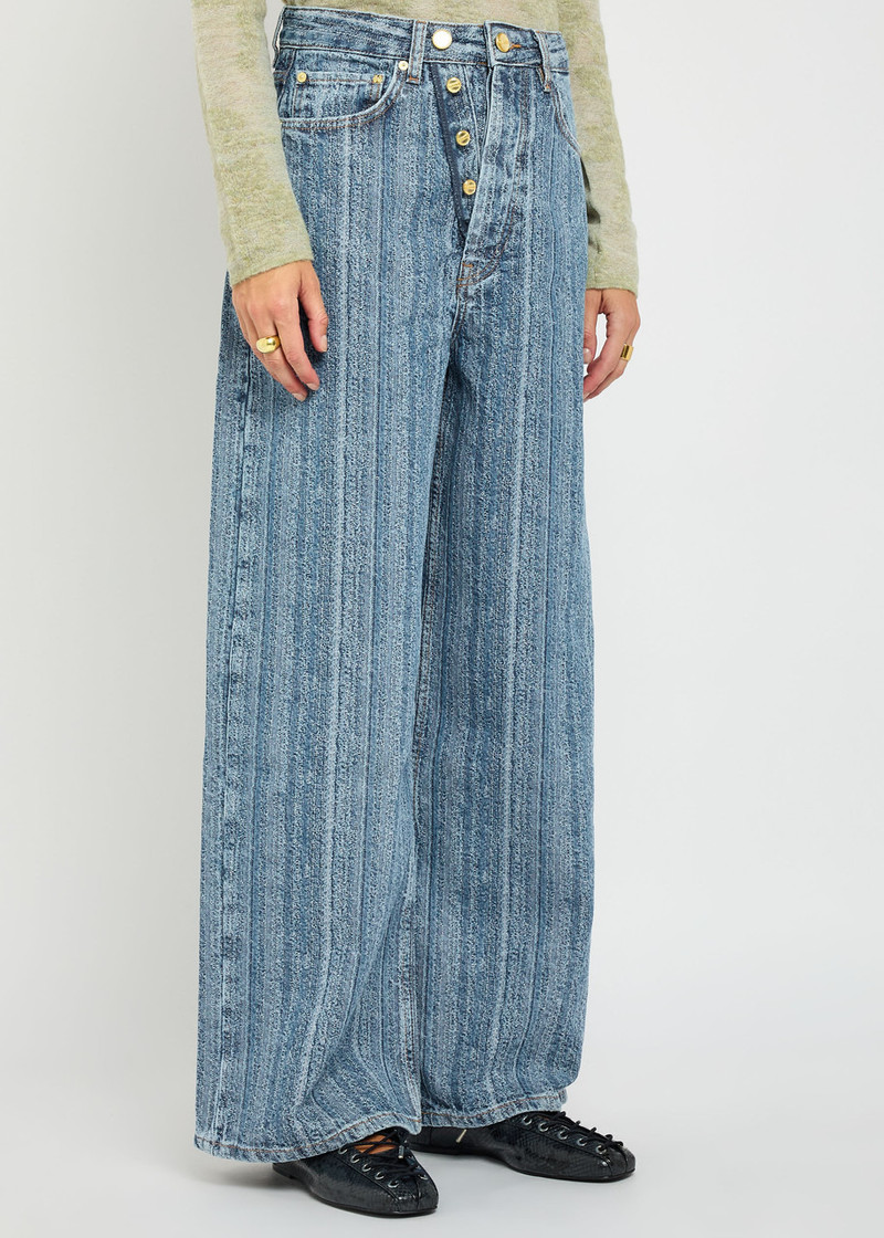 GANNI Ganni Stripe Wide-leg Jeans outlook