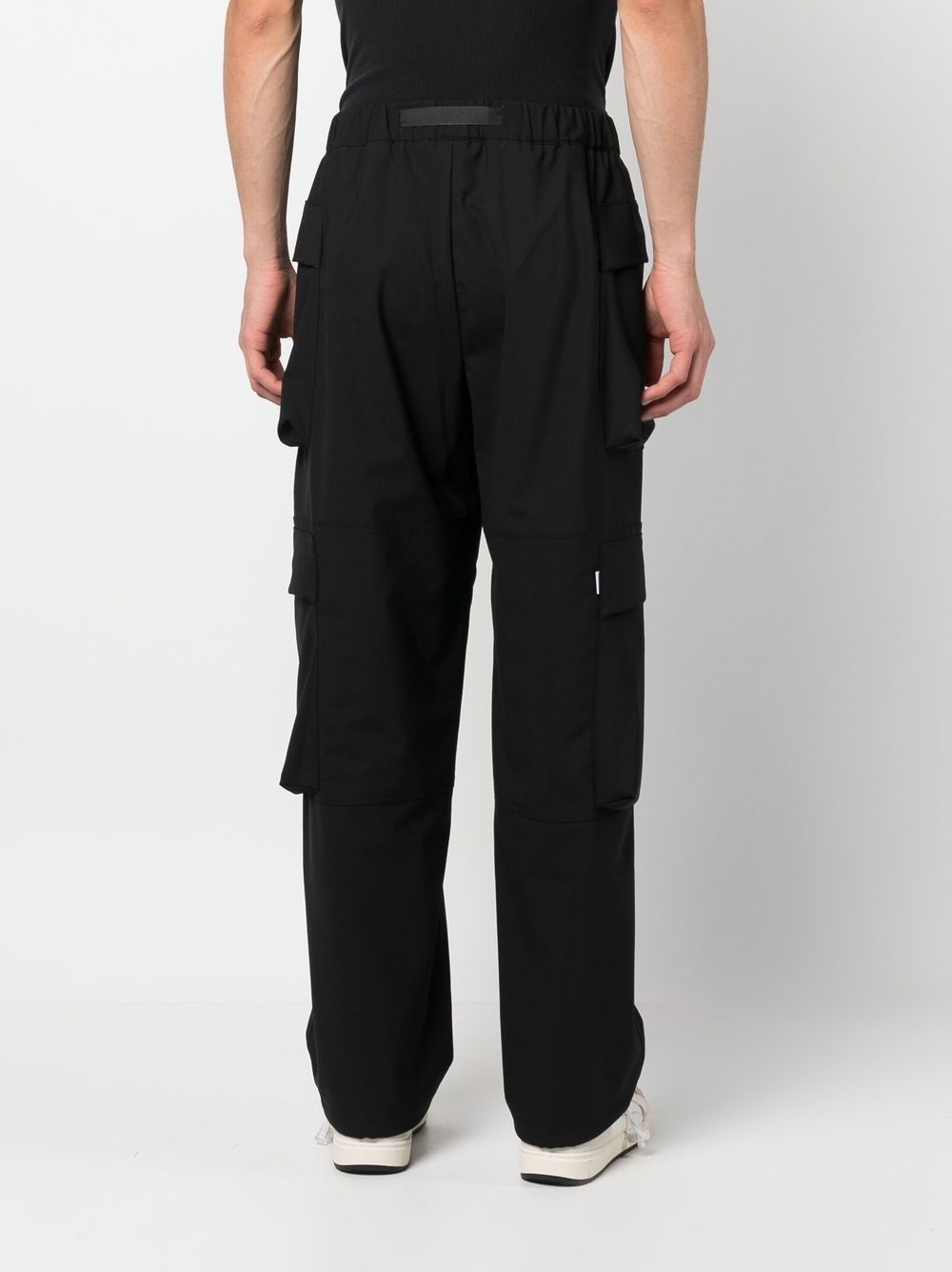 buckle-fastening belted cargo trousers - 4