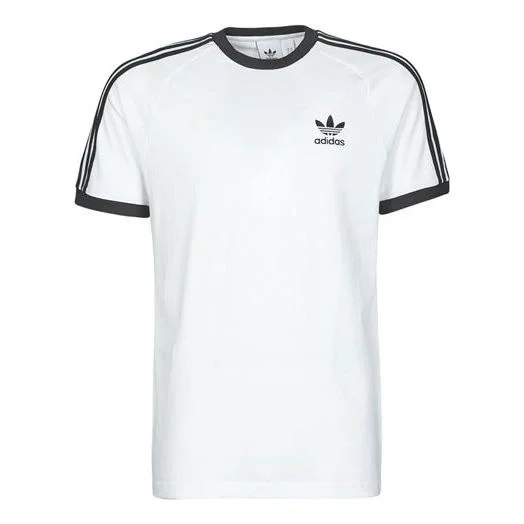 adidas originals Adicolor Classics Embroidered Logo Stripe Sports Short Sleeve White GN3494 - 1