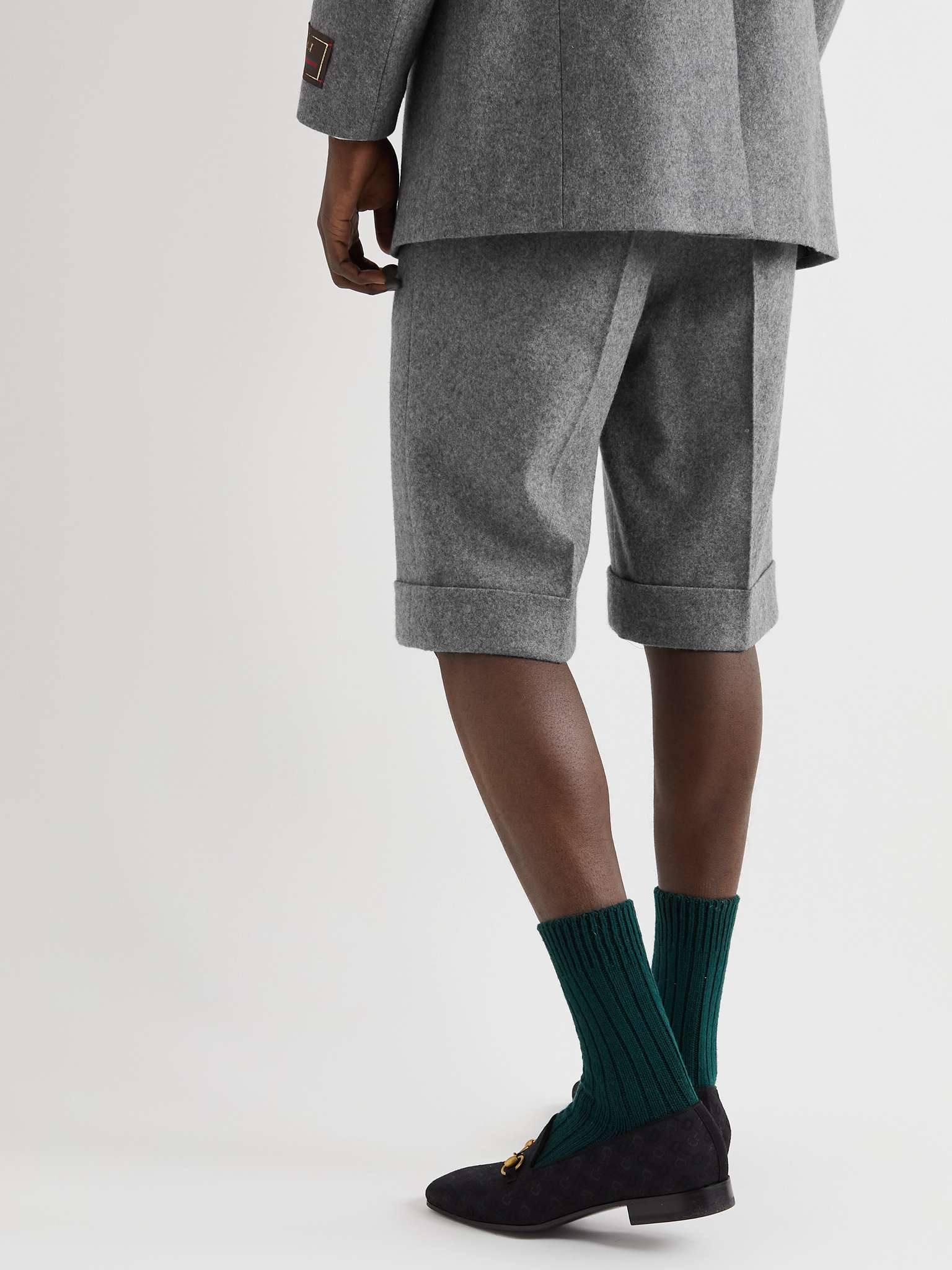 Straight-Leg Wool-Blend Felt Suit Shorts - 4