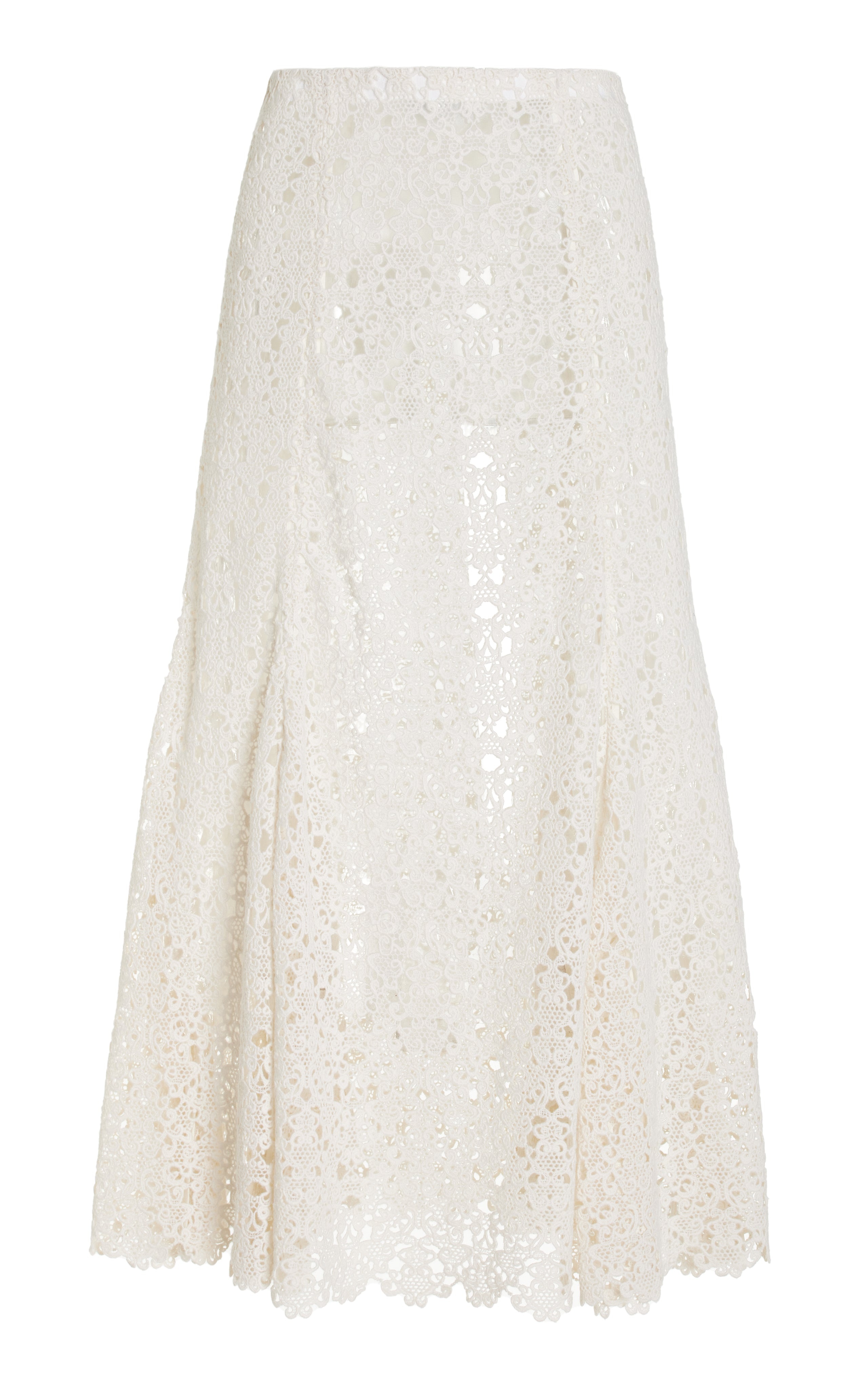 Florence Skirt in Ivory Cashmere Lace - 1