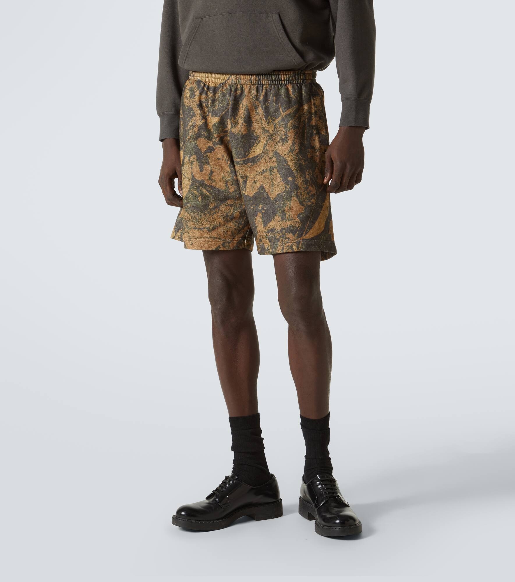 Camouflage cotton fleece shorts - 3
