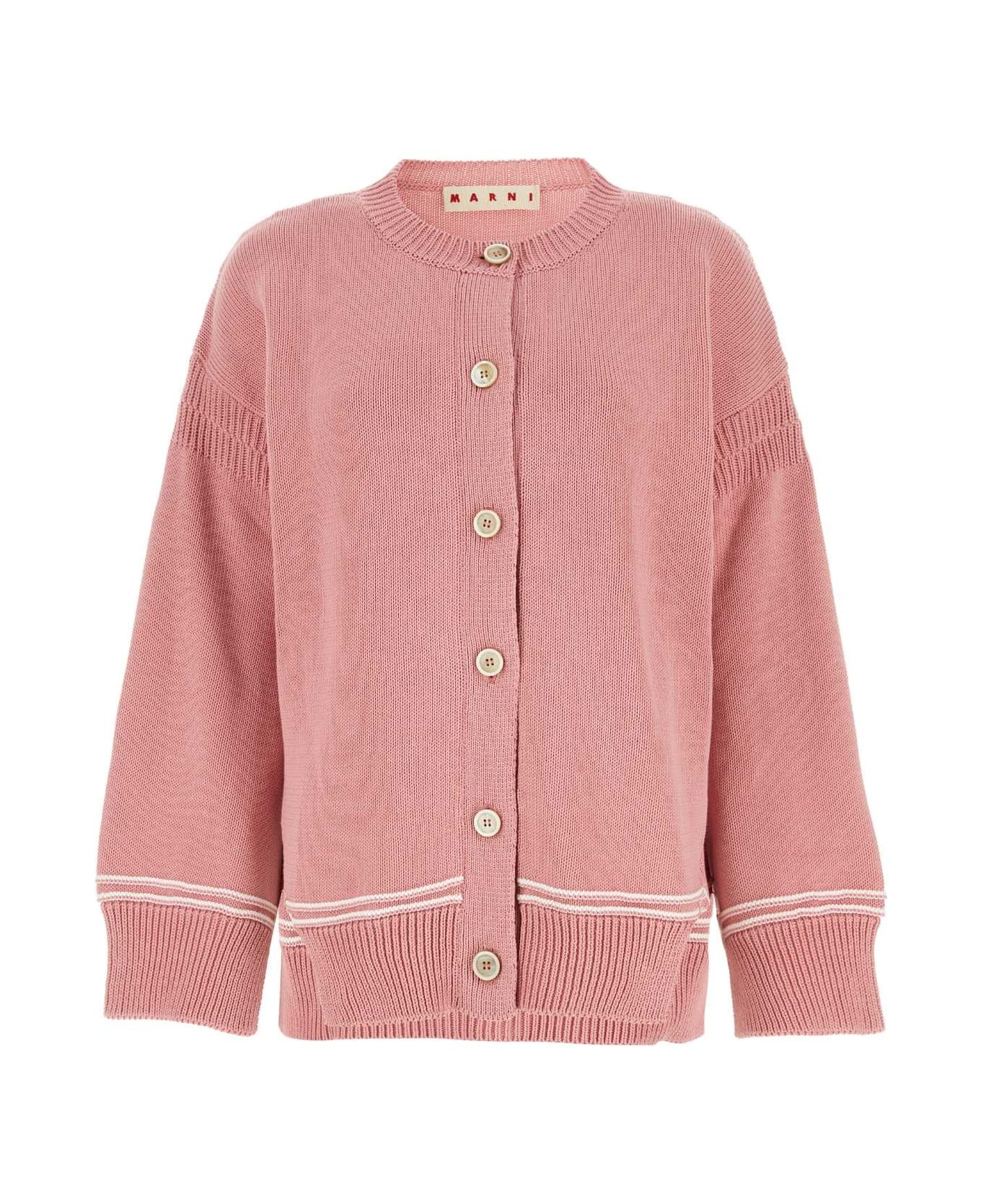 Pink Cotton Cardigan - 1