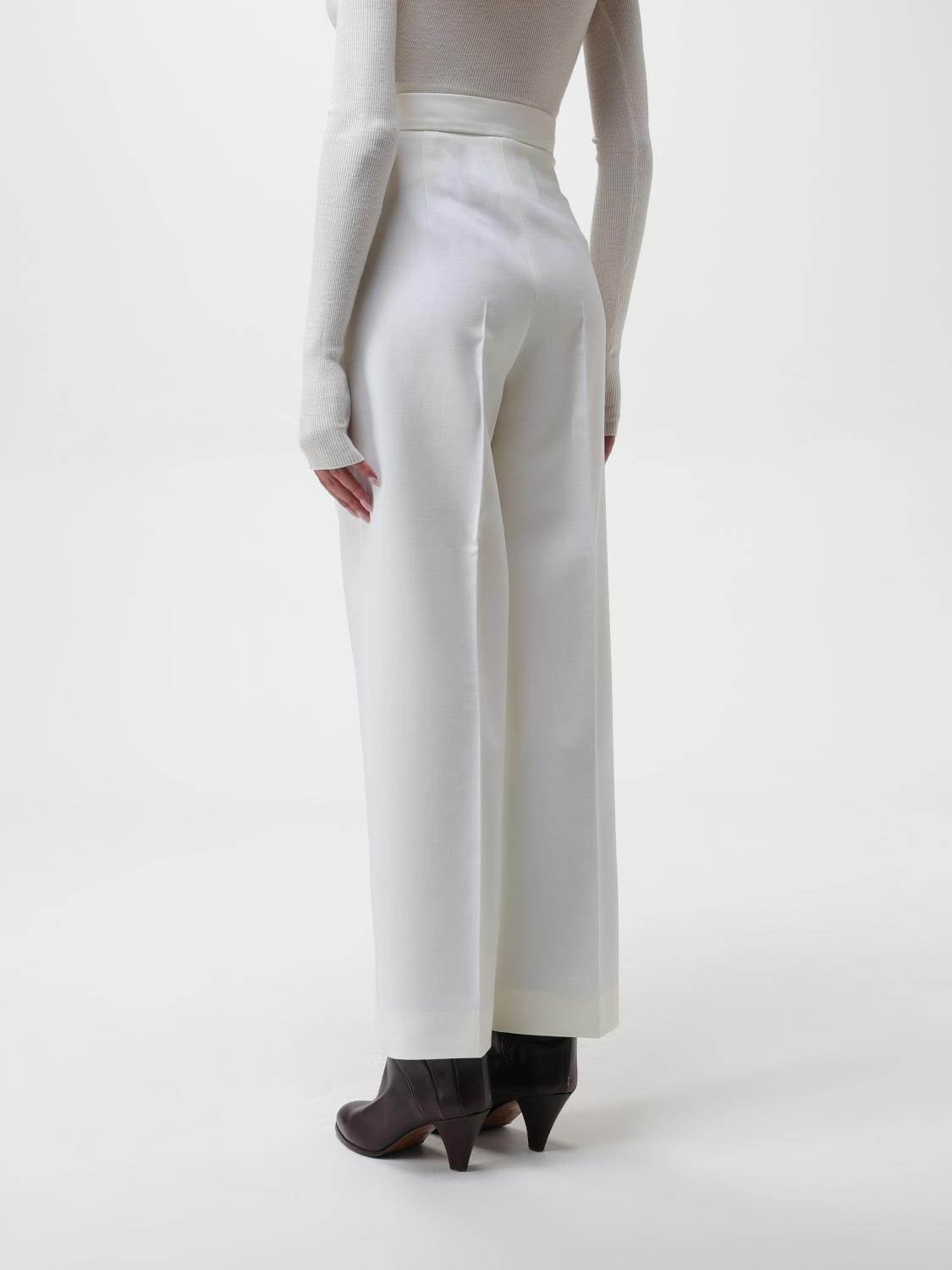 Max Mara Pants Woman Cream - 2