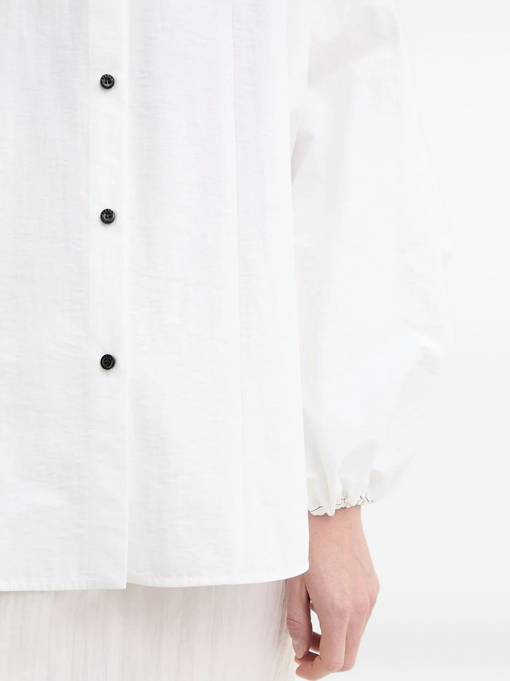 balloon-sleeve button-front shirt - 3