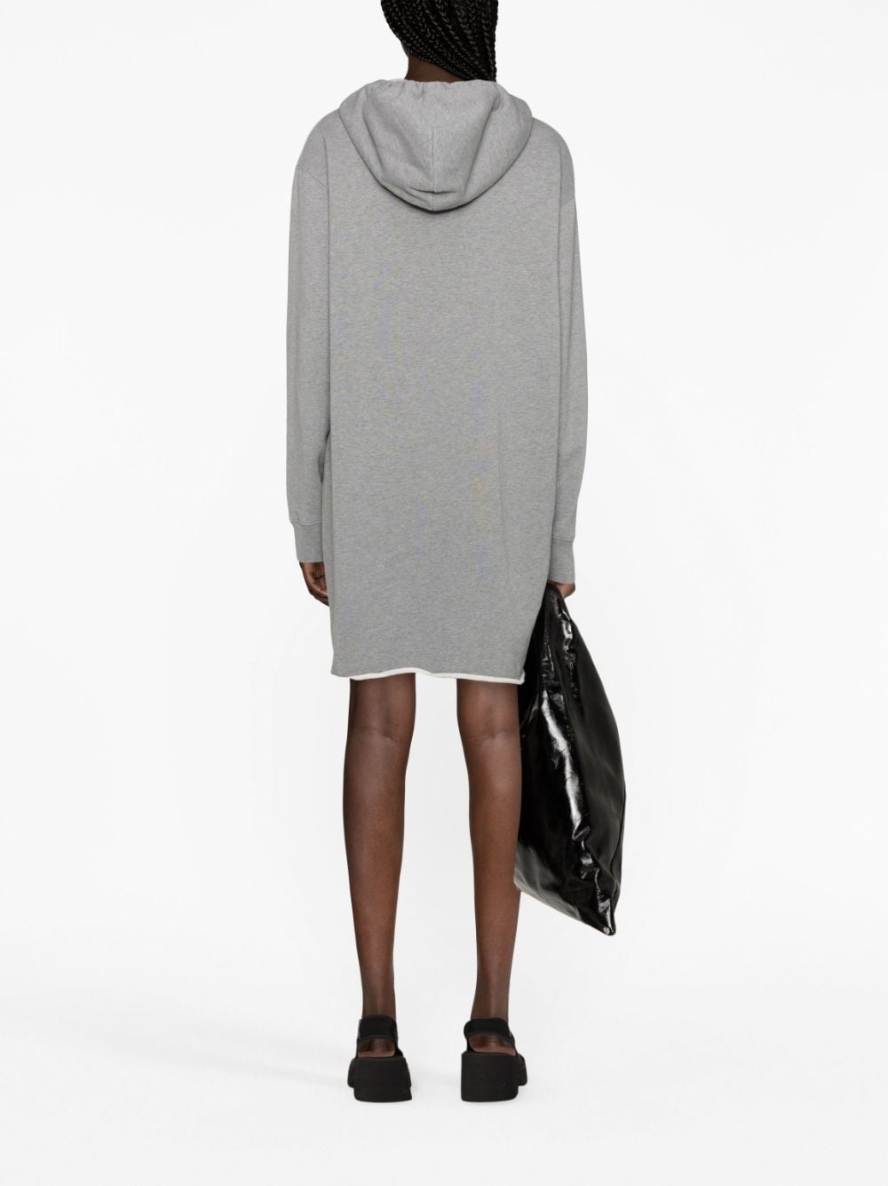 logo-print cotton hoodie dress - 4