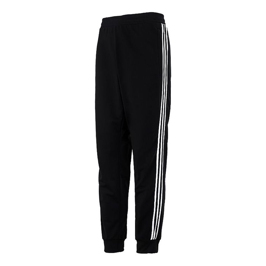 adidas Side Stripe Training Sports Bundle Feet Long Pants Black H31304 - 1