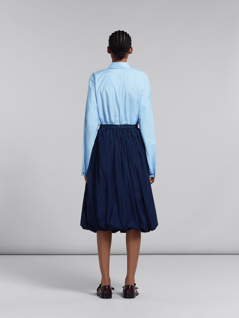 DEEP BLUE BIO POPLIN BALLOON MIDI SKIRT - 3