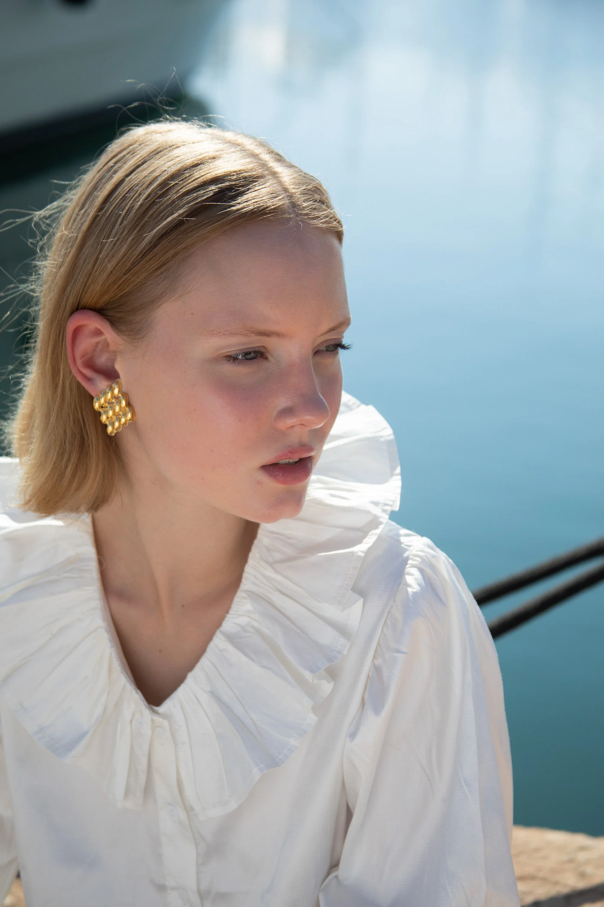 Chain Link Earrings Clip - 1