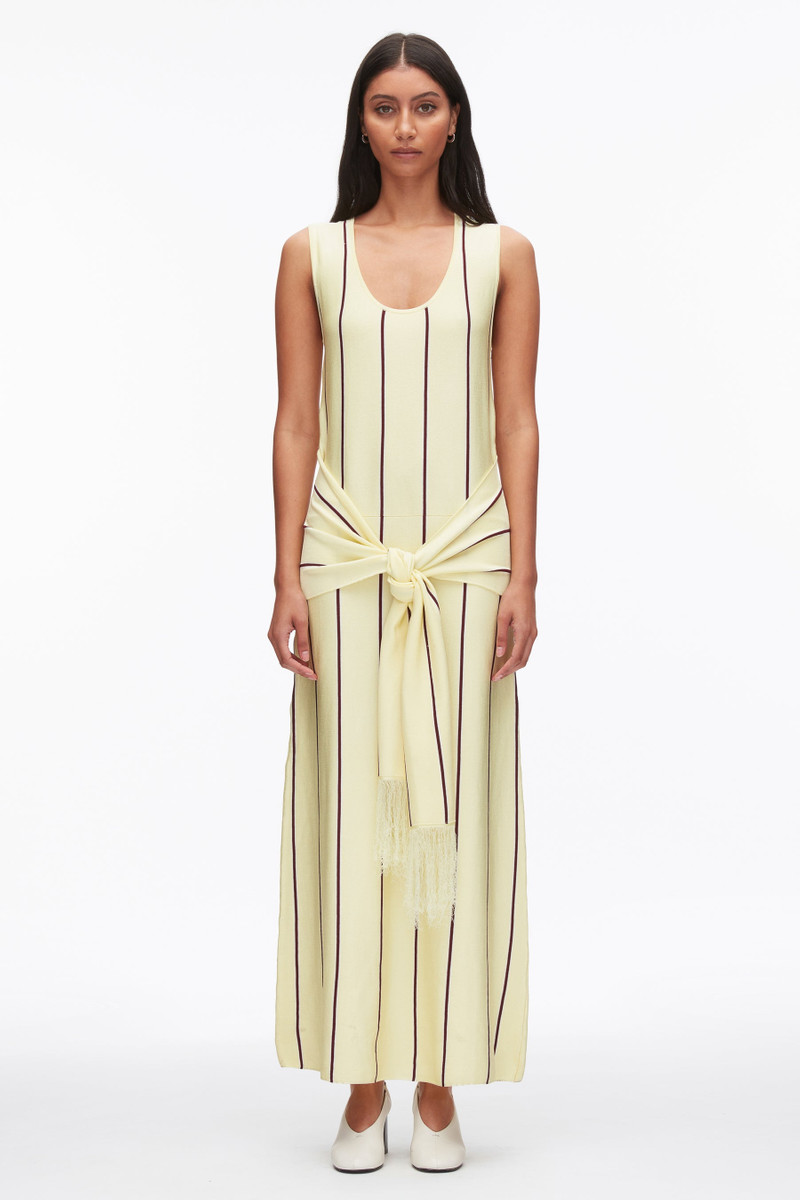 3.1 Phillip Lim Stripe Midi Dress with Fringe Waist Tie outlook