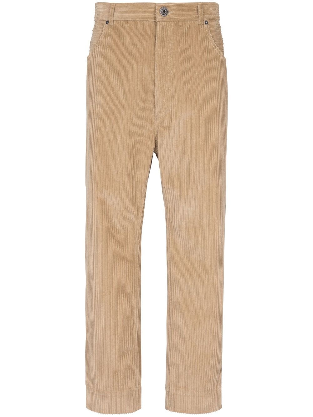 corduroy straight-leg cotton trousers - 1