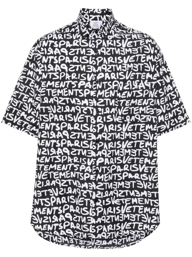 logo-print cotton shirt 1