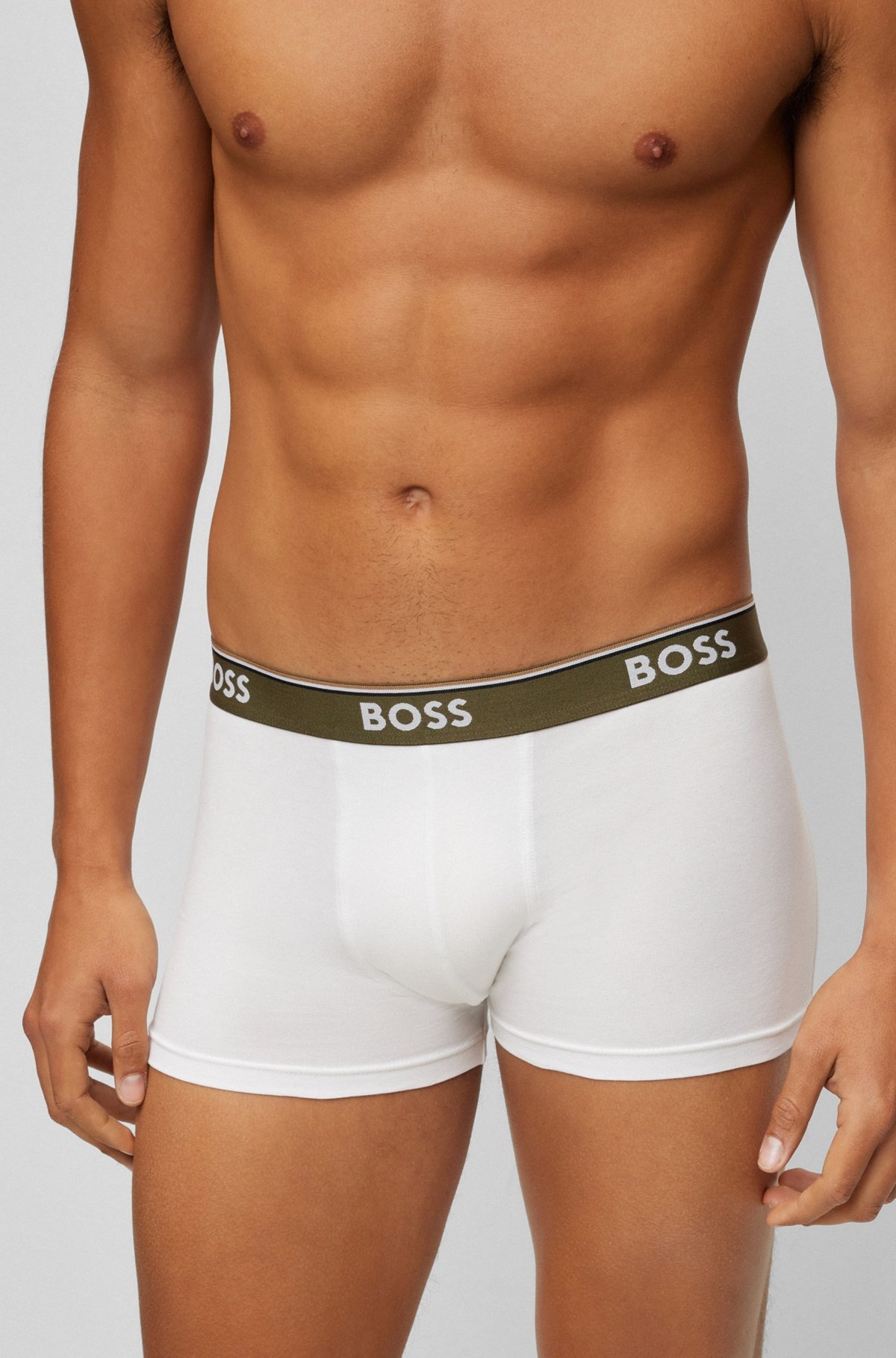 THREE-PACK OF STRETCH-COTTON TRUNKS WITH LOGO WAISTBANDS - 4