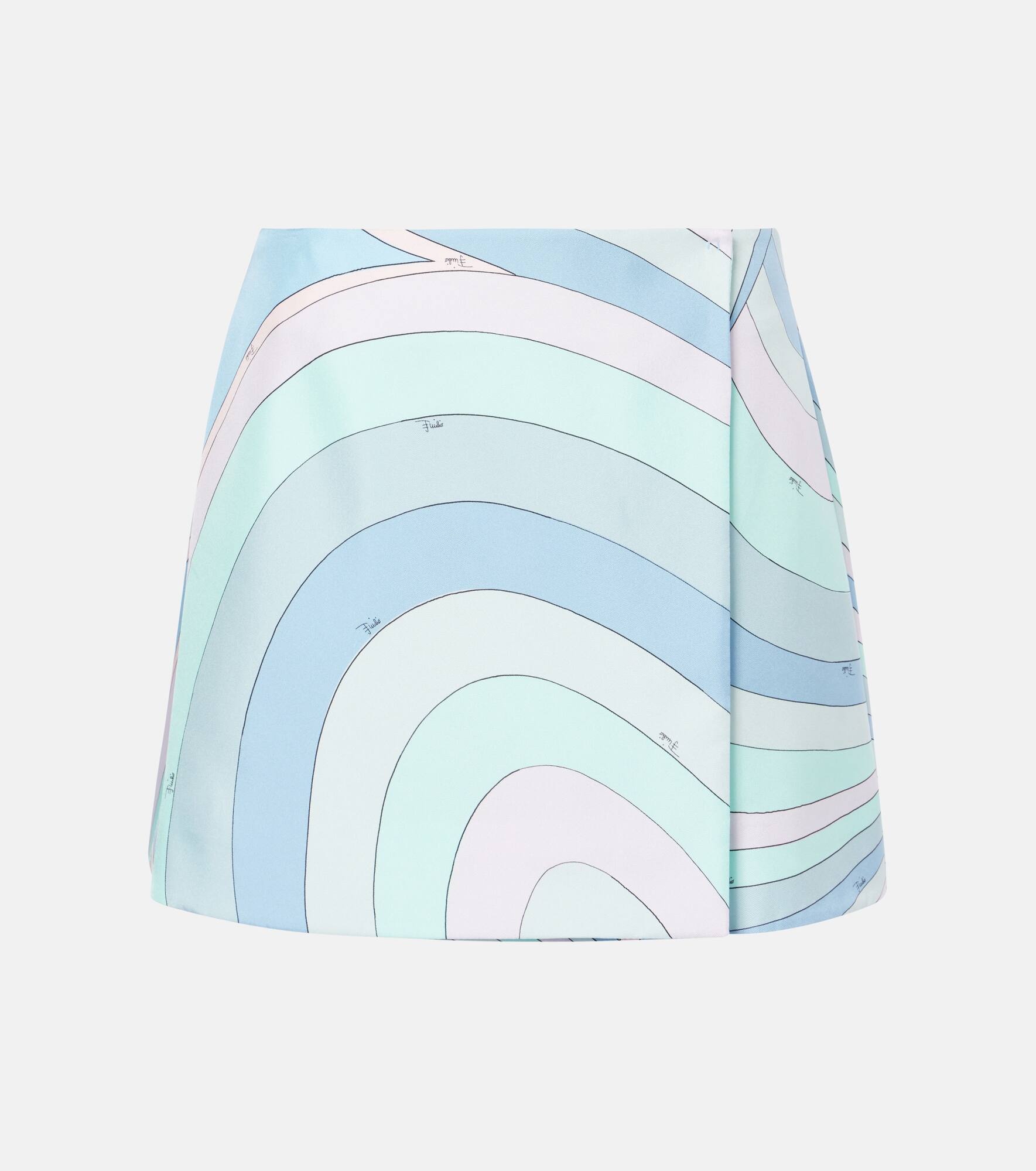 Iride printed silk twill wrap skirt - 1