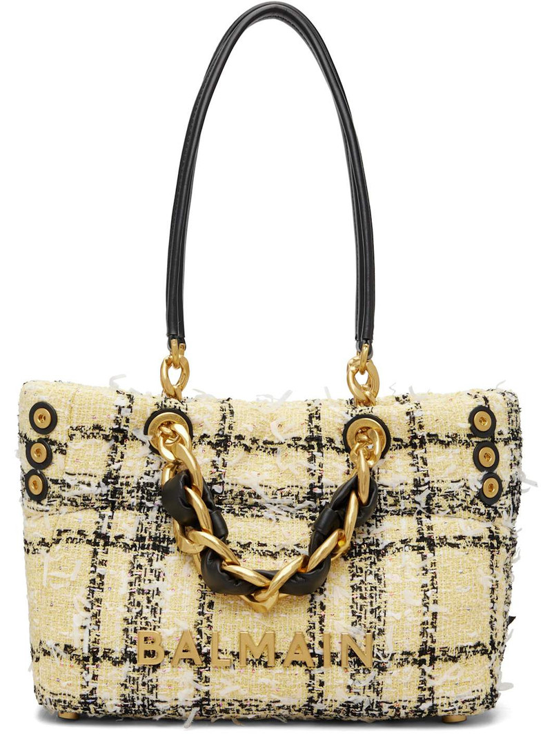 Yellow Plaid Tweed 1945 Tote 1