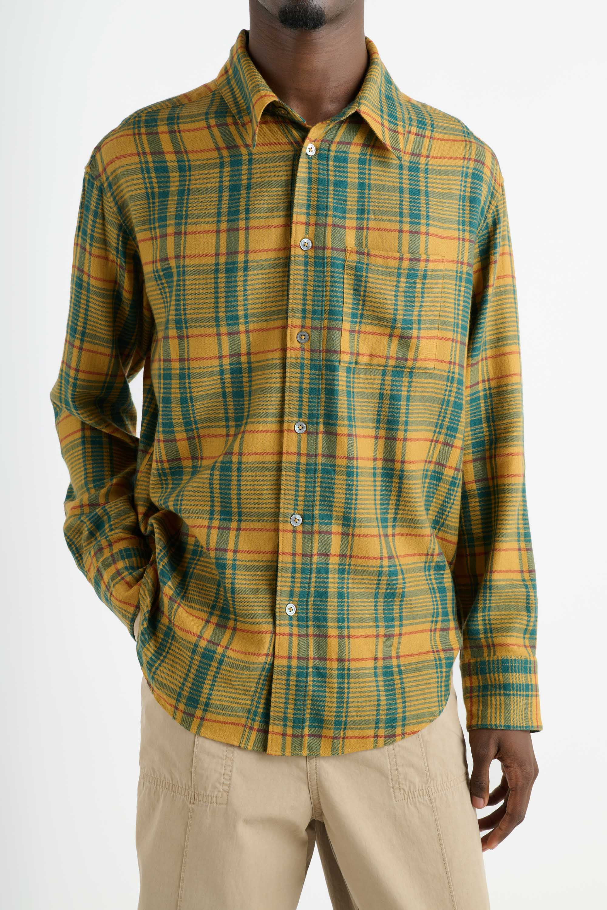PLAID PASHMINA BIG SHIRT - 3