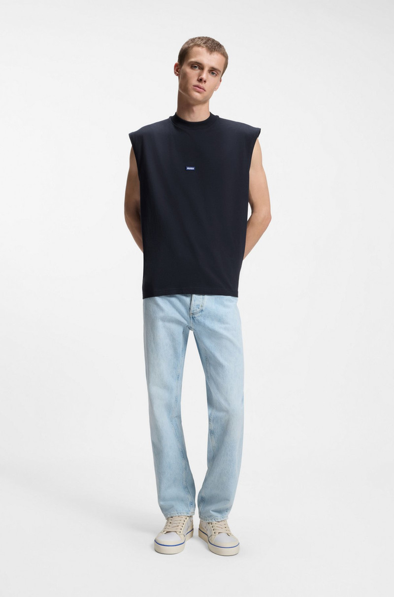 HUGO SLEEVELESS T-SHIRT IN COTTON JERSEY WITH LOGO DETAIL outlook