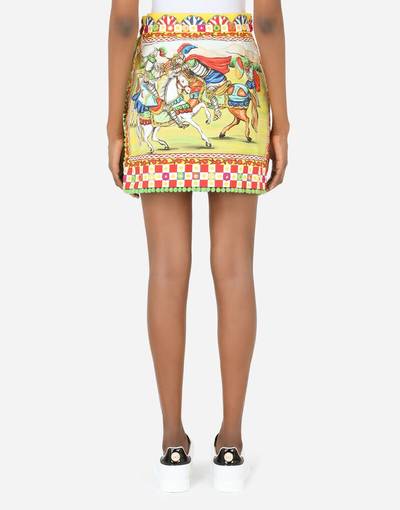 Dolce & Gabbana Short Carretto-print poplin skirt outlook